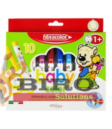 Carioci 10 culori Baby 1+, Fibracolor